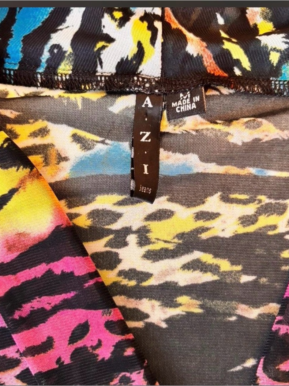 Women's Multicolor Animal-Print Cowl Neck Top - Picture 3 of 5